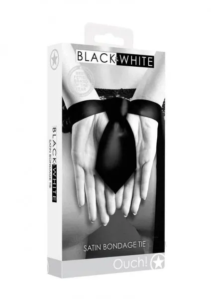 Couples Seductucom Ouch Satin Bondage Tie Black