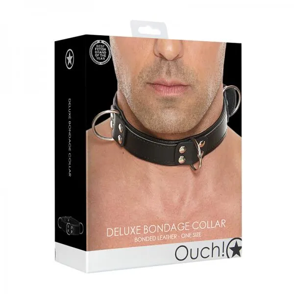 Ouch Deluxe Bondage Collar One Size Black Shots Couples