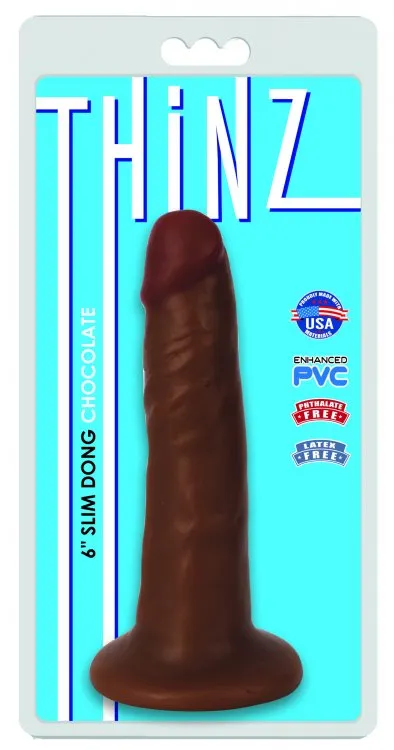 Curve Toys Dildos Thinz Slim Dong Black Brown Flesh small Curve Toys Dildos Thinz Slim Dong Black Brown Flesh small