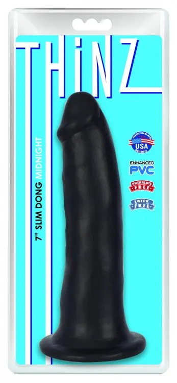 Curve Toys Dildos Thinz Slim Dong Black Brown Flesh small Curve Toys Dildos Thinz Slim Dong Black Brown Flesh small