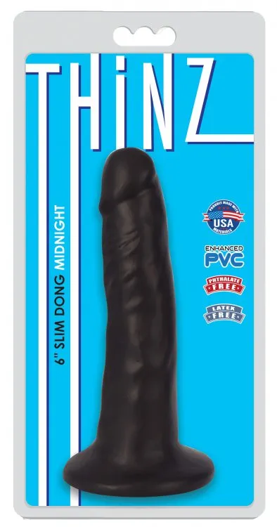 Curve Toys Dildos Thinz Slim Dong Black Brown Flesh small Curve Toys Dildos Thinz Slim Dong Black Brown Flesh small