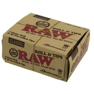 Raw 3m Roll 30 PreRolled Tips RAW Vibrators