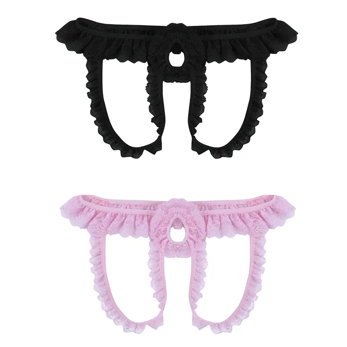 Sexy Lingerie Panties With Lace Sissy Crotchless Jockstrap Briefs With Open Hole EVEs SECRETS Female Sex Toys