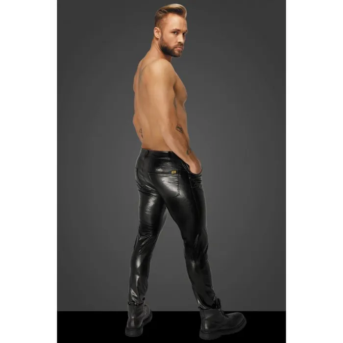 Snake Wetlook Long Pants with Back Pockets Extra Large Black Noir Male Sex Toys
