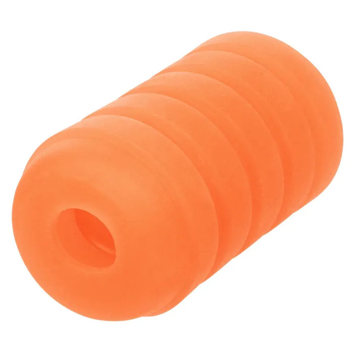 CalExotics Male Sex Toys Pop Sock Ribbed Pocket Stroker Orange
