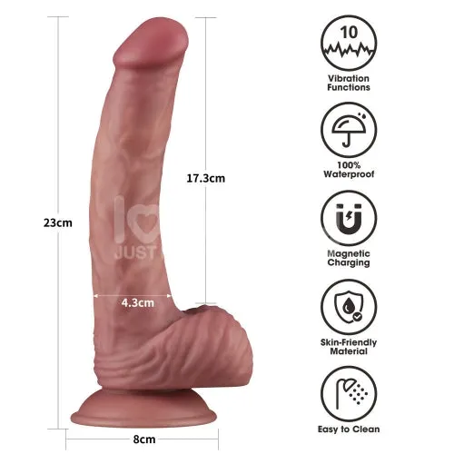 LVY Female Sex Toys 9 Vibrating Dual Density Power Cock