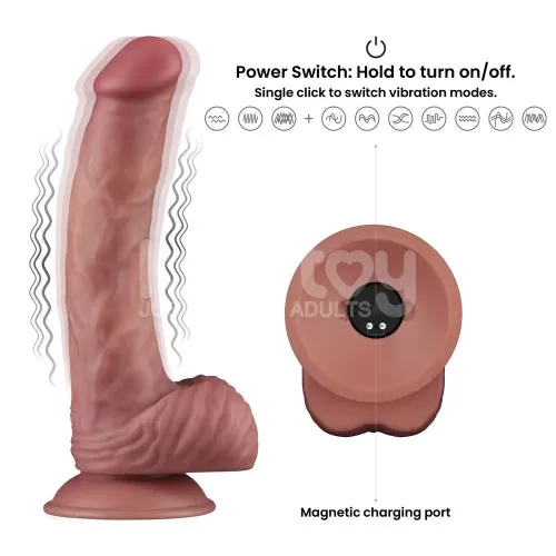 LVY Female Sex Toys 9 Vibrating Dual Density Power Cock