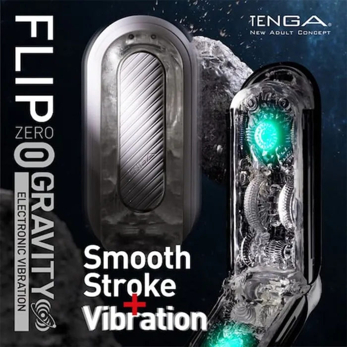 Tenga Male Sex Toys Tenga Flip 0 Zero Gravity Electronic Male Masturbator Black