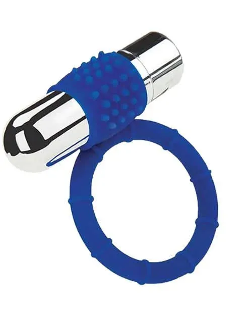 Zolo Male Sex Toys Zolo Powered Bullet Cock Ring Blue