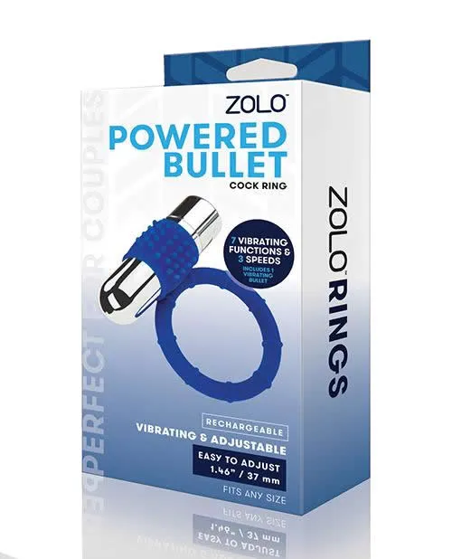 Zolo Male Sex Toys Zolo Powered Bullet Cock Ring Blue
