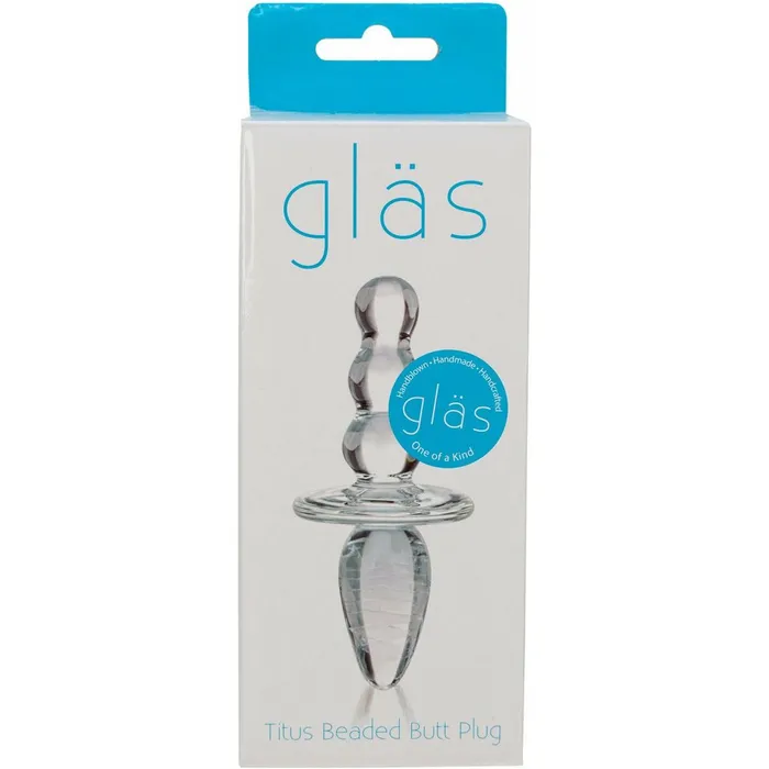 Anal Glas Titus Beaded Butt Plug Clear Glas