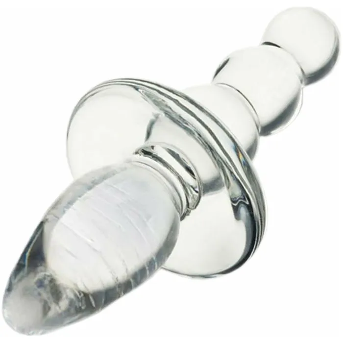 Anal Glas Titus Beaded Butt Plug Clear Glas