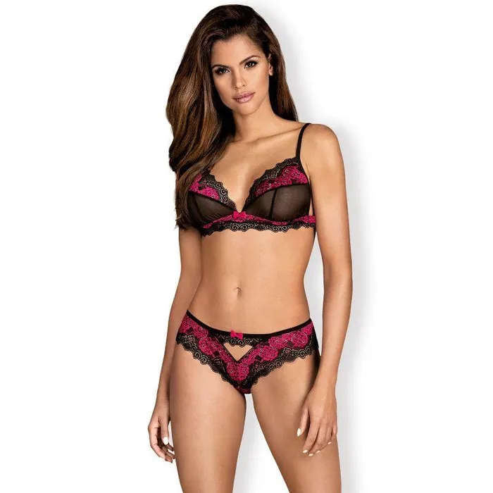Anal Obsessive Sexy Lingerie Tulia Two Pieces Set LXl Black Obsessive