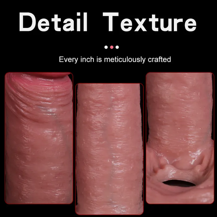 Male Sex Toys Dear Rabbits FN87 Soft Realistic Silicone Penis Extender 6 Inch with Ball Loop