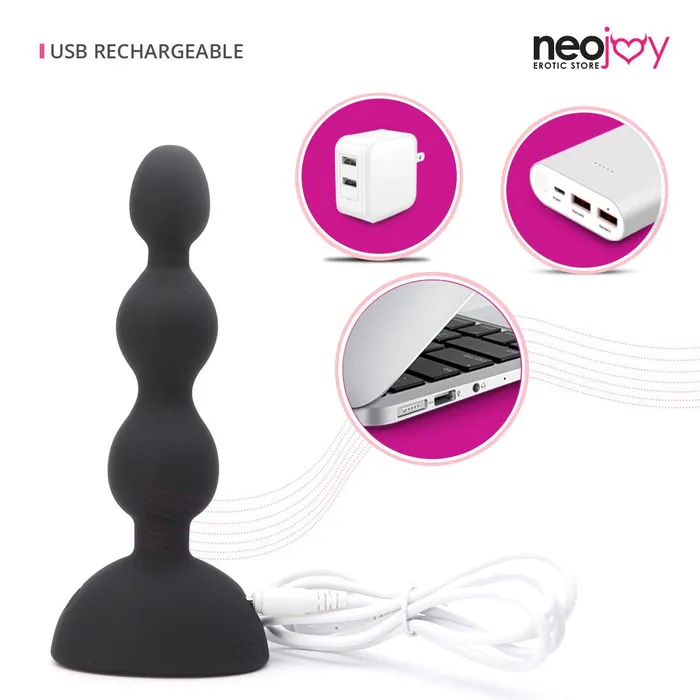 Neojoy Double Vibe Beads 10 Speeds Anal Vibrator Silicone Butt Plug Prostate Massager Adult Sex Toy Neojoy Anal
