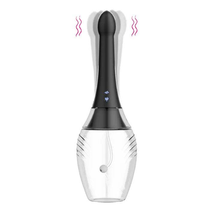 Amovibe Male Sex Toys Silicone Enema Anal Douche with Vibration