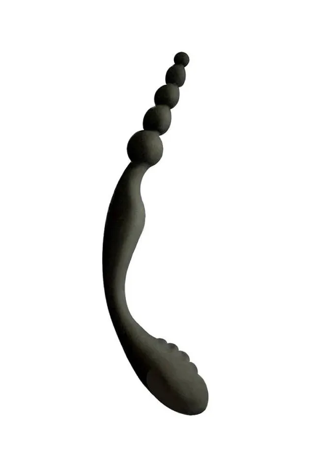 Anal Icon Brands The 9s Double Header Silicone Anal Beads Black MJM
