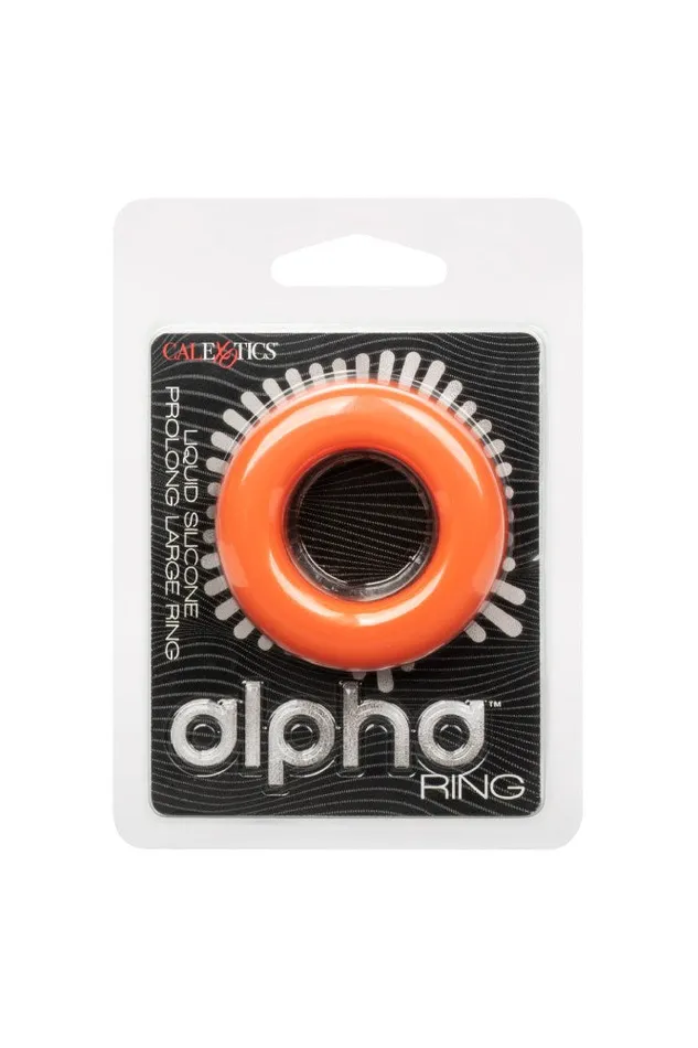 Cal Exotics Cal Exotics Alpha Liquid Silicone Prolong Large Cock Ring Orange Male Sex Toys