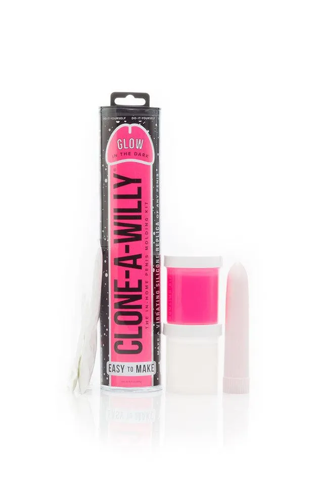 Clone A Willy Dildos CloneAWilly Vibrating Penis Casting Kit Glow In The Dark Hot Pink
