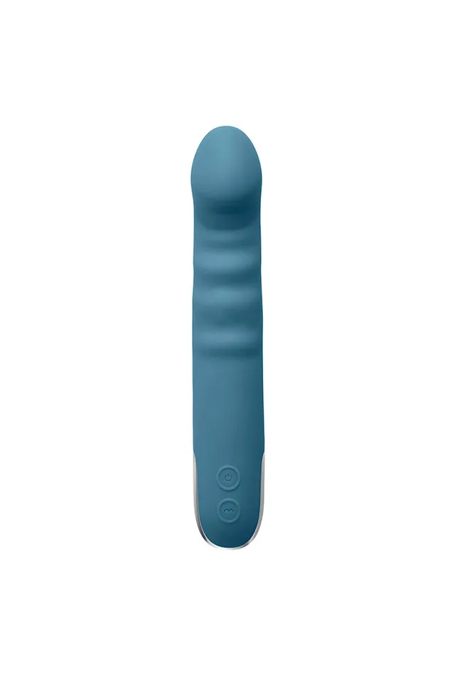 Evolved Queen Of All Trades Thrusting Vibrator With Rotating Beads Teal Evolved Vibrators