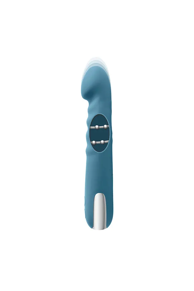 Evolved Queen Of All Trades Thrusting Vibrator With Rotating Beads Teal Evolved Vibrators