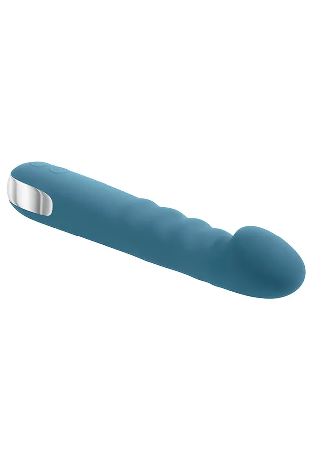 Evolved Queen Of All Trades Thrusting Vibrator With Rotating Beads Teal Evolved Vibrators