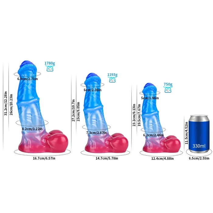Fantasy Blue Devil Platinum Silicone Dildo 107 Inch Metallic Blue Platinum Silicone Series Anal