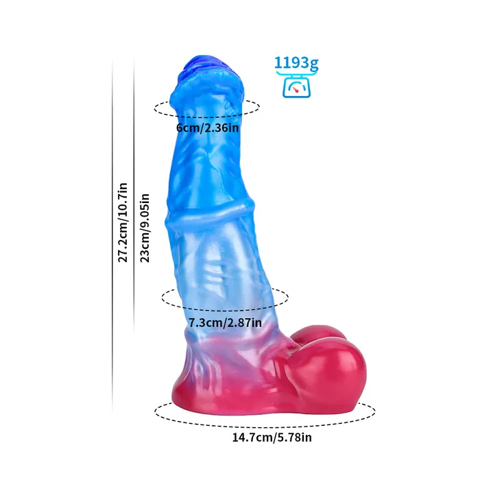 Fantasy Blue Devil Platinum Silicone Dildo 107 Inch Metallic Blue Platinum Silicone Series Anal