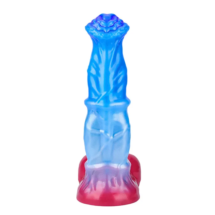 Fantasy Blue Devil Platinum Silicone Dildo 107 Inch Metallic Blue Platinum Silicone Series Anal