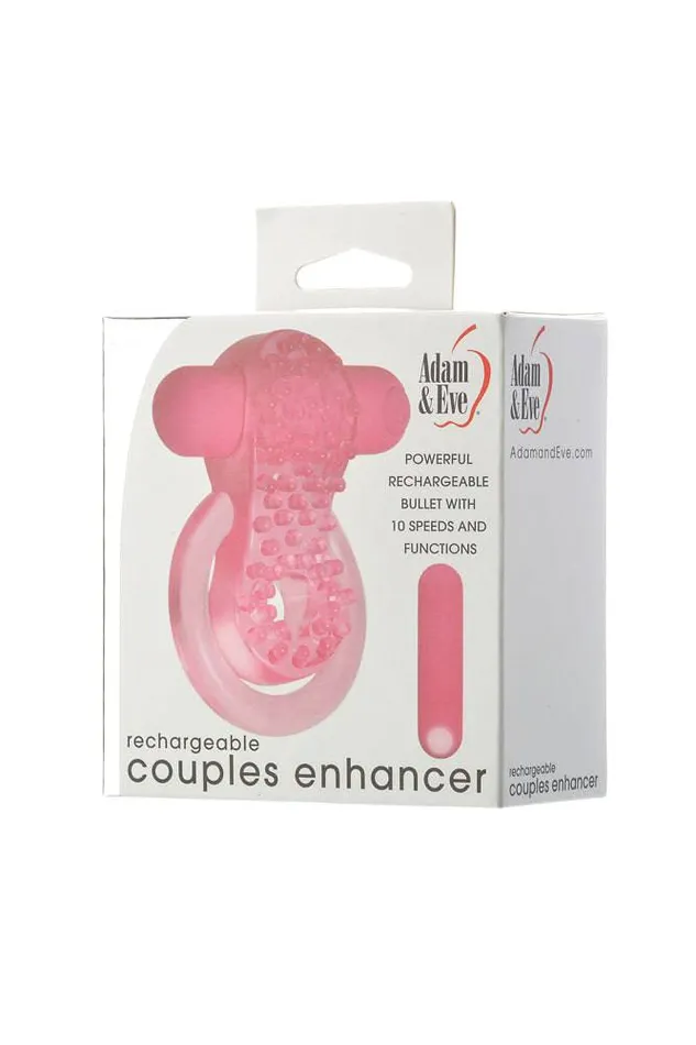 Male Sex Toys Adam Eve Adam Eve Rechargeable Couples Cock Ring Pink