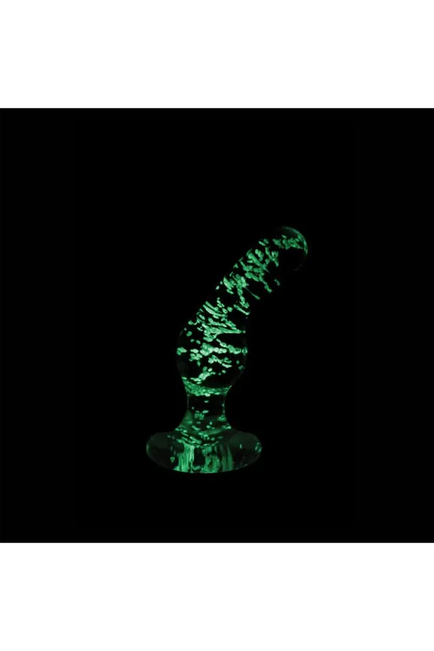 NS Novelties Firefly Glass Angled Butt Plug GlowInTheDarkClear NS Novelties Anal