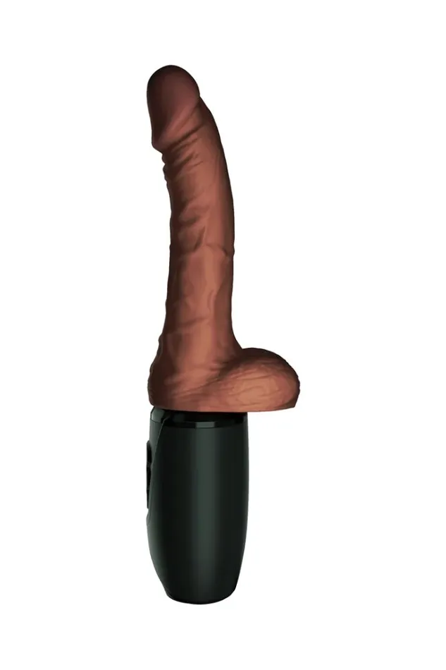 Pipedream Female Sex Toys Pipedream King Cock Plus Warming Thrusting Cock with Balls 75 Brown