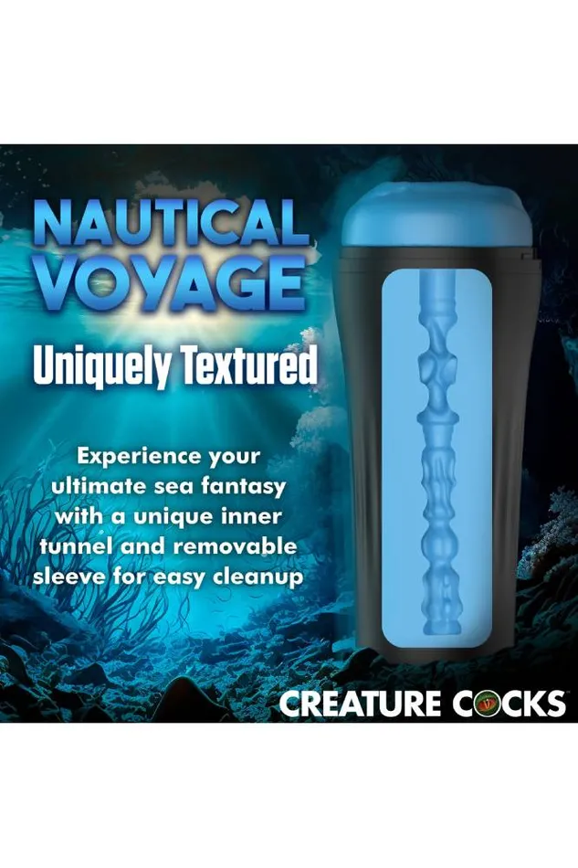 XR Brands XR Brands Creature Cocks Pussidon Sea Monster Stroker Blue Male Sex Toys
