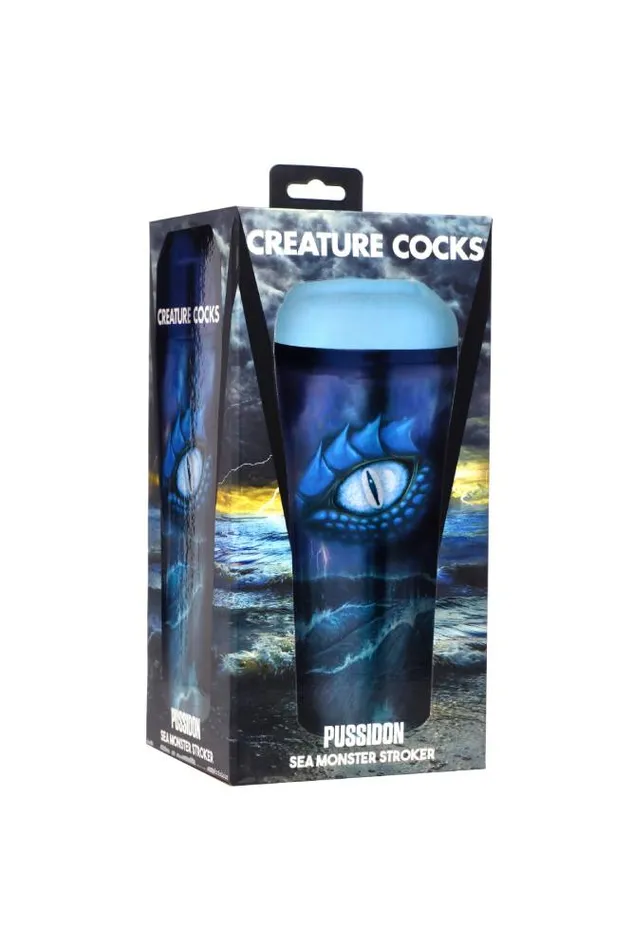 XR Brands XR Brands Creature Cocks Pussidon Sea Monster Stroker Blue Male Sex Toys