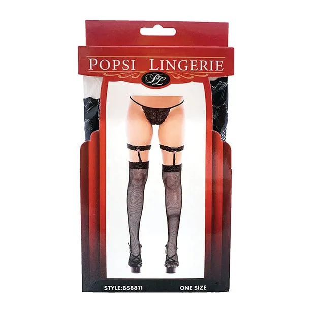 Anal Popsi Lingerie Popsi Lingerie Leg Garter Fishnet Thigh High Stockings OS Black Anal Popsi Lingerie Popsi Lingerie Leg Garter Fishnet Thigh High Stockings OS Black