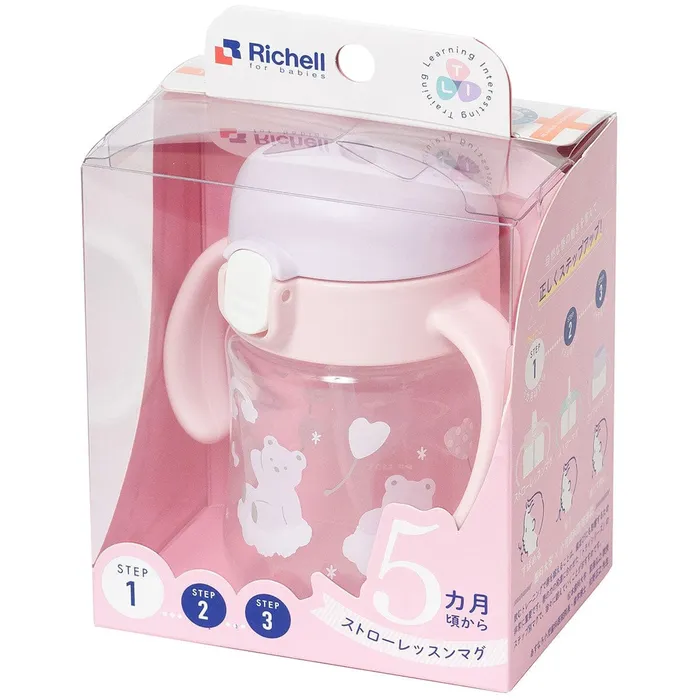 Anal Richell Richell TLI Baby Stage 1 Try Sippy Spout Clear Training Water Bottle Mug