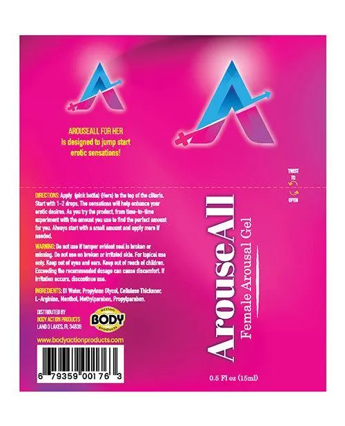 Body Action Products Enhancers Arouseall Female Stimulating Gel 5 Oz Bottle