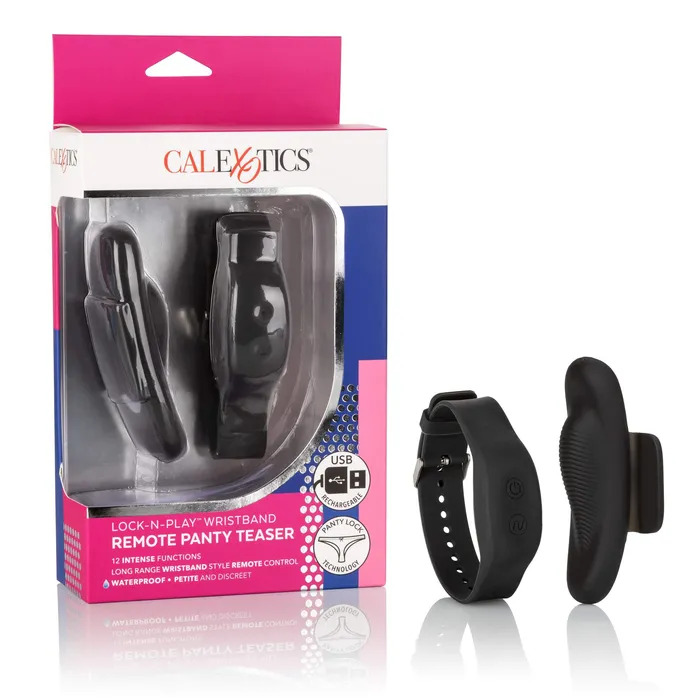 California Exotics Lock N Play Wristband Remote Panty Vibrator Black California Exotics Female Sex Toys