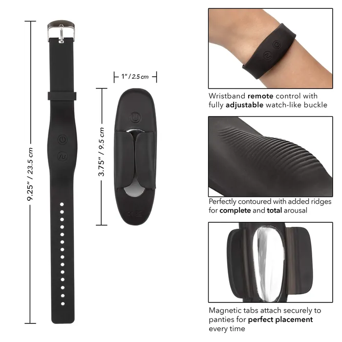 California Exotics Lock N Play Wristband Remote Panty Vibrator Black California Exotics Female Sex Toys