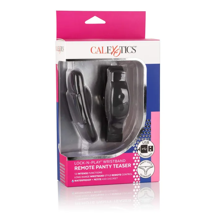 California Exotics Lock N Play Wristband Remote Panty Vibrator Black California Exotics Female Sex Toys