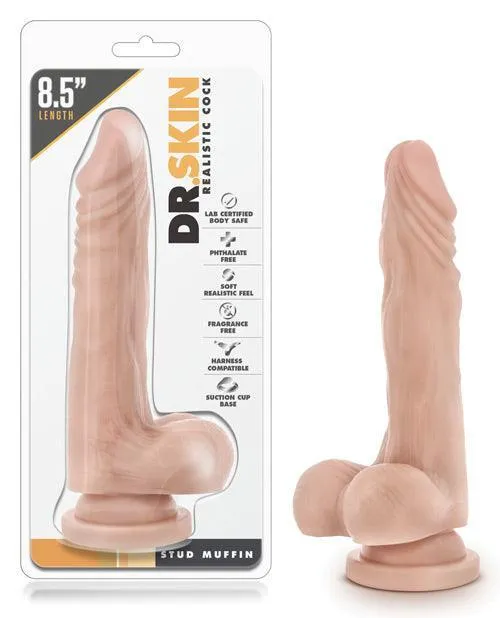 Dildos Blush Novelties Blush Dr Skin Stud Muffin 85 Dong Wsuction Cup Beige