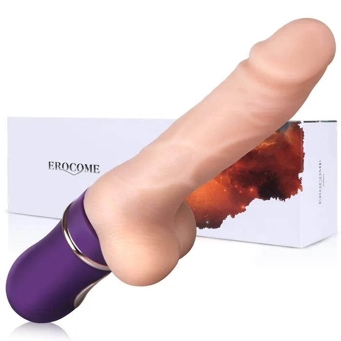 Erocome Erocome Auriga Thrust Realistic Dildo Vibrator Beige Female Sex Toys