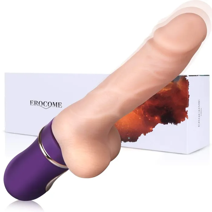 Erocome Erocome Auriga Thrust Realistic Dildo Vibrator Beige Female Sex Toys