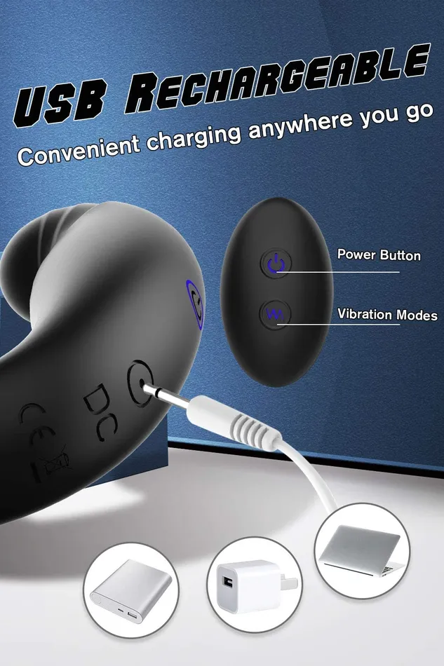 Male Sex Toys YOSPOSS Stroking Prostate Massager Anal Vibrator with 9 Vibration Patterns