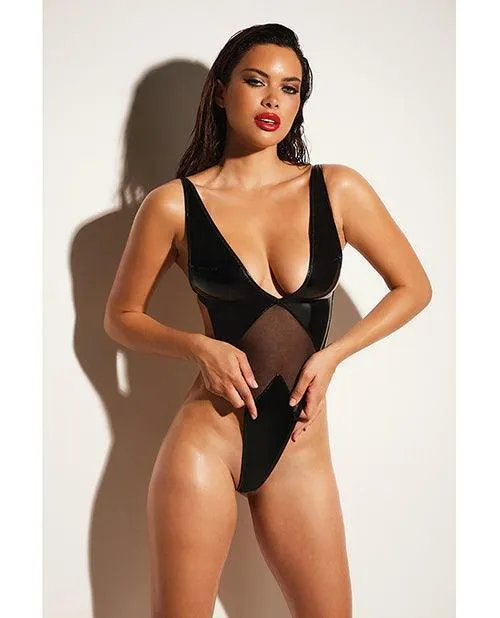 Oh La La Cheri Anal Fetish Limitless Soft Cup High Leg Vinyl Mesh Teddy Black 1x2x Oh La La Cheri Anal Fetish Limitless Soft Cup High Leg Vinyl Mesh Teddy Black 1x2x
