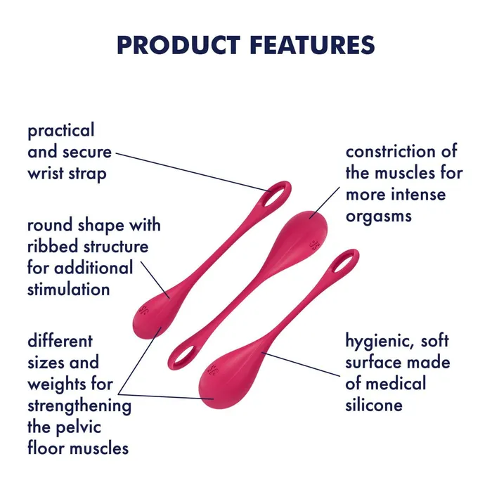 Satisfyer Female Sex Toys Satisfyer Yoni Power 1 Silicone Kegel Balls Training Set Satisfyer Female Sex Toys Satisfyer Yoni Power 1 Silicone Kegel Balls Training Set
