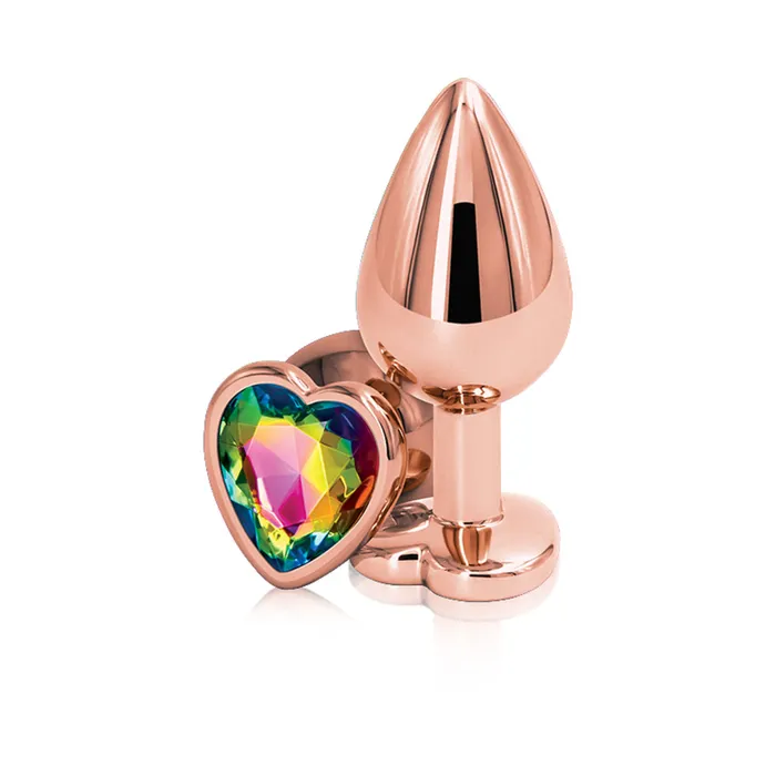 Anal New Sensations Novelties Inc Rear Assets Rose Gold Heart Medium Rainbow