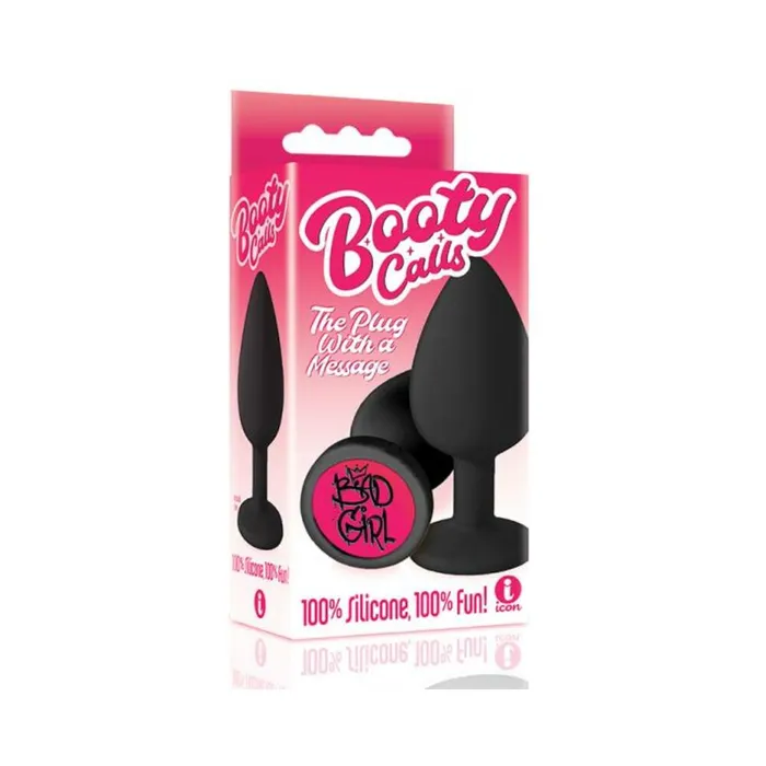 Anal The 9s Booty Call Silicone Butt Plug Black Bad Girl Icon Brands Inc