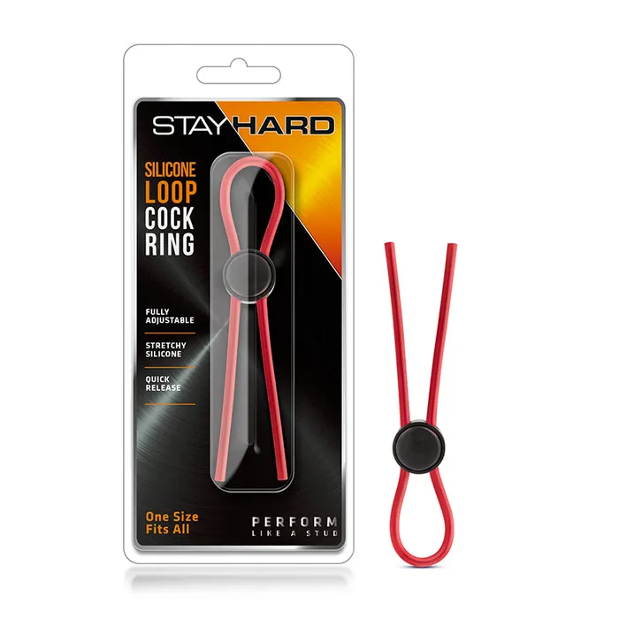 Blush Stay Hard Silicone Loop LassoBolo Cockring Red Blush Dildos