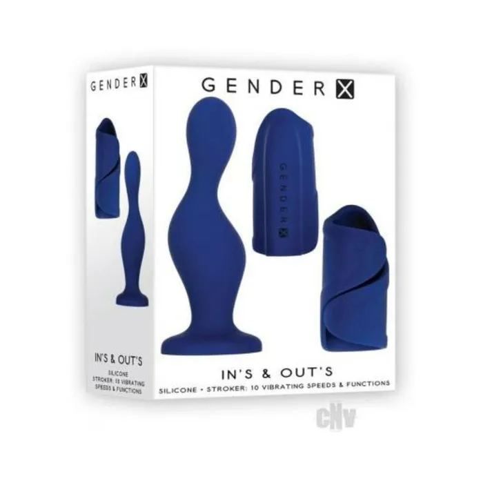 Gender X Ins Outs Dildo And Stroker Blue Evolved Dildos